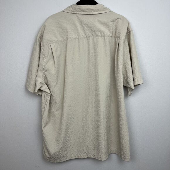 Eddie Bauer Shirt Mens Short Sleeve Button Fishing Hiking Zipper Pocket Large - Picture 3 of 12